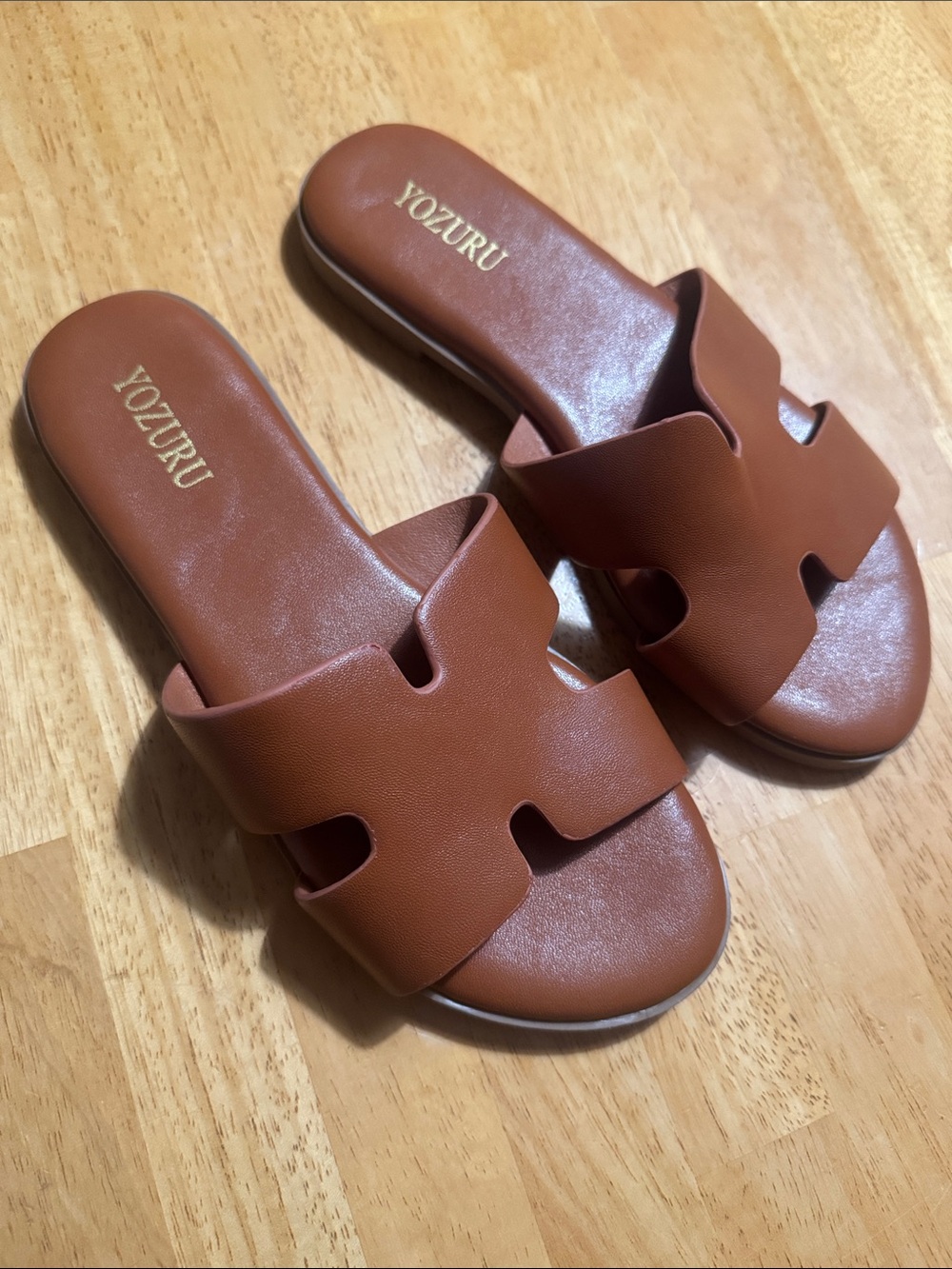 Yozuru Women's Brown Slide Sandals - Size 37